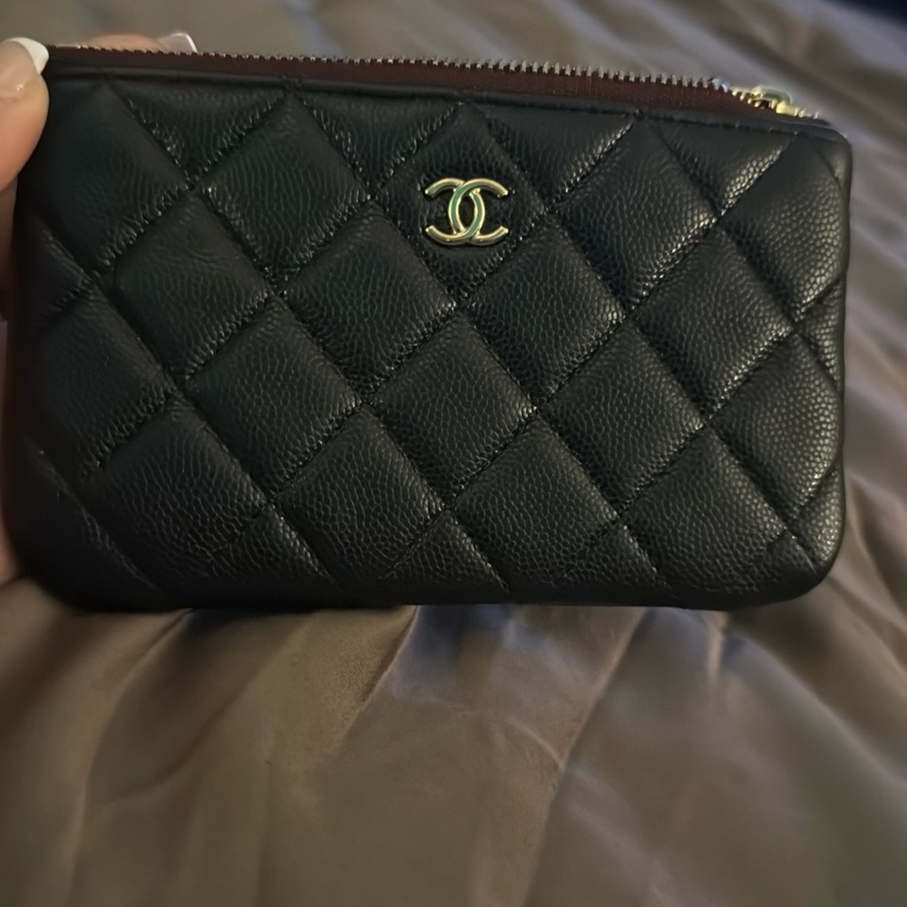 Chanel Black Quilted Leather Pouch